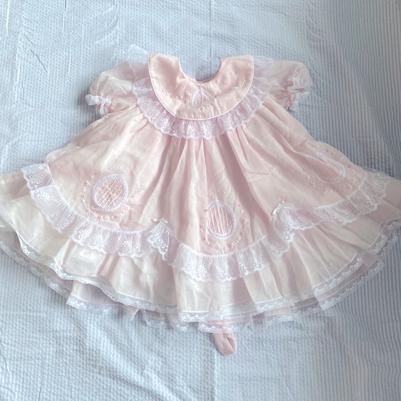 will’beth Other - Elegant pink embroidered dress, baby size 18 months